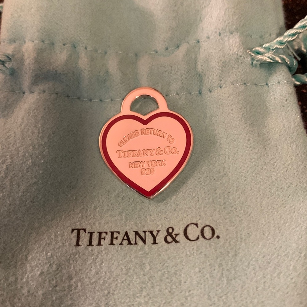Tiffany Red Outline Heart Charm